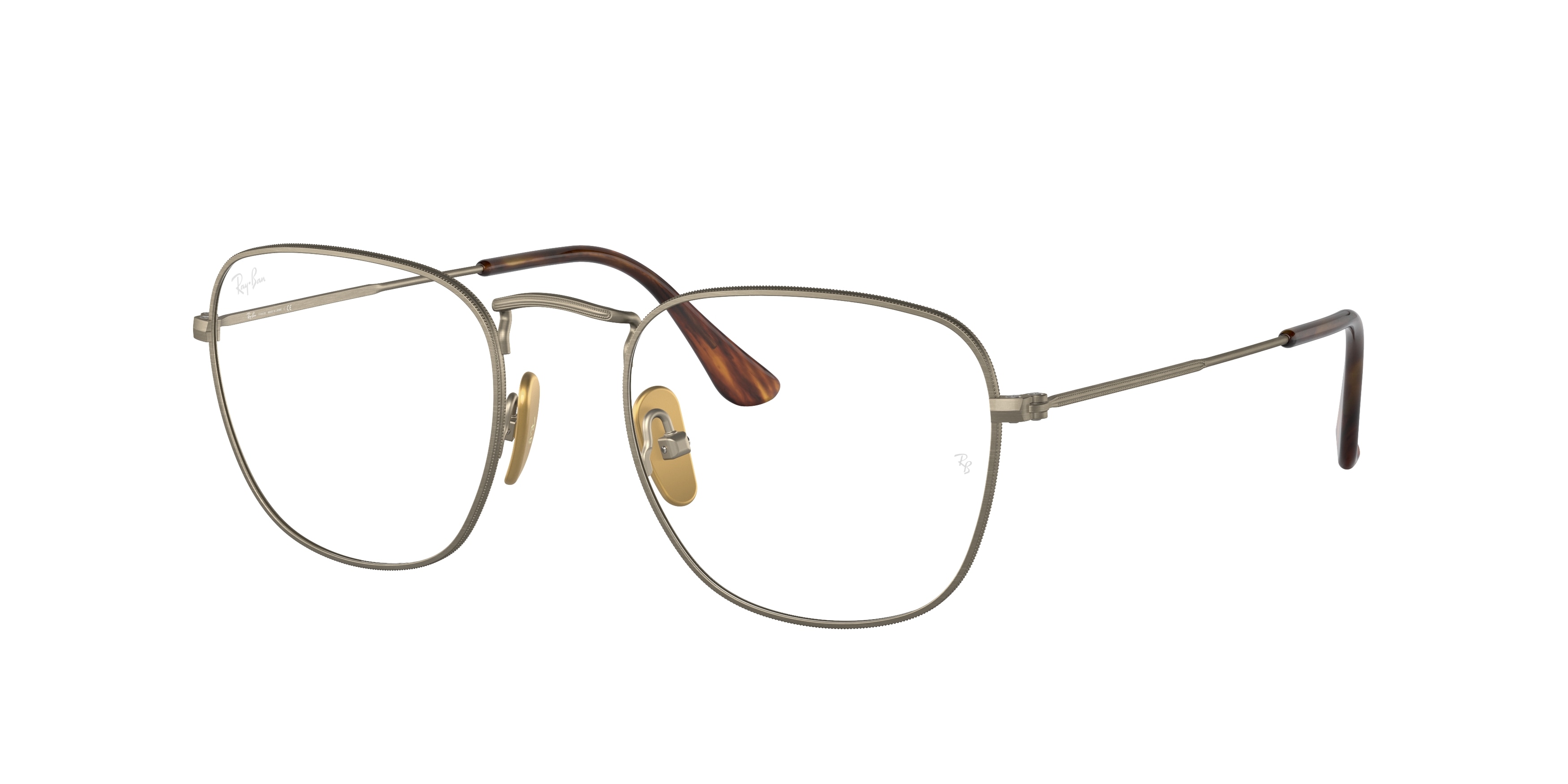 Ray - Ban Herren RX8157V Frank 1222 Optische Fassungen Titan Gold Transparent Quadratisch Normal-image